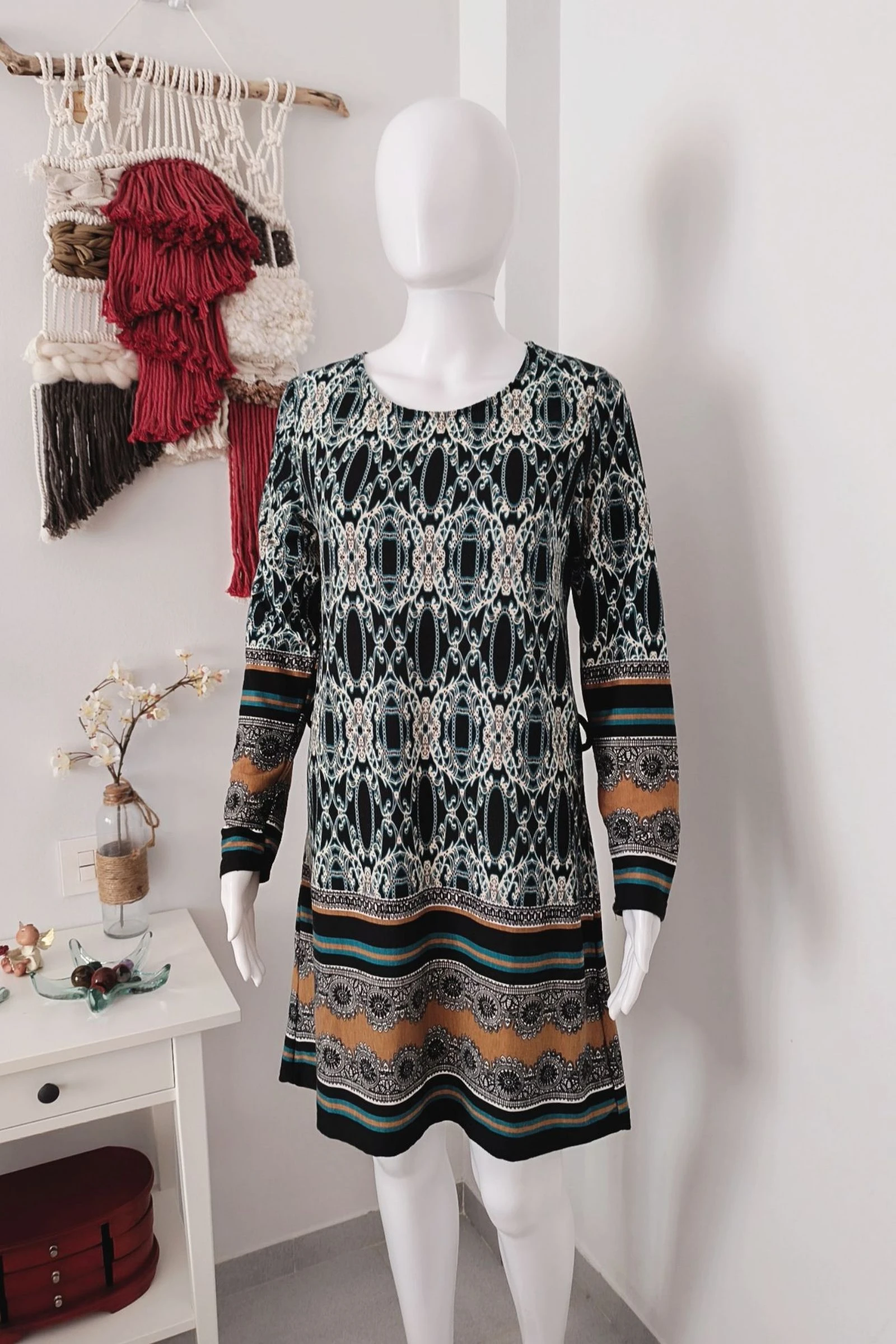 Precioso Vestido Boho Estampado Étnico
